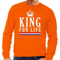 Oranje King for life sweater voor heren - thumbnail