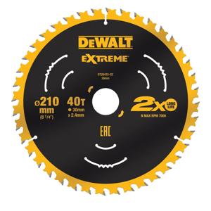 DeWALT Cirkelzaagblad voor Hout | Universeel | Ø 210mm Asgat 30mm 40T - DT20433-QZ