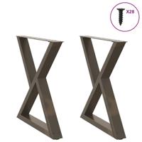 Eettafelpoten 2 st 80x(72-73,3) cm staal naturel