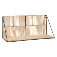 Wandplankje Tatra - zwart/beige - metaal/hout/papier - 48 x 12 x 20 cm