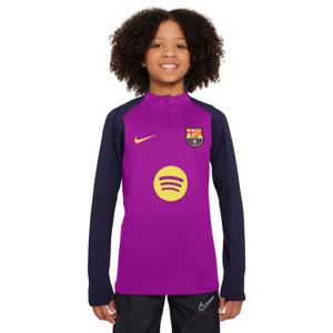 Nike FC Barcelona Strike Trainingstrui 1/4-Zip 2025-2026 Kids Felpaars Donkerblauw Goud