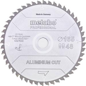 Metabo Aluminium Cut Professional 628276000 Cirkelzaagblad 165 x 20 x 1.2 mm Aantal tanden: 48 1 stuk(s)