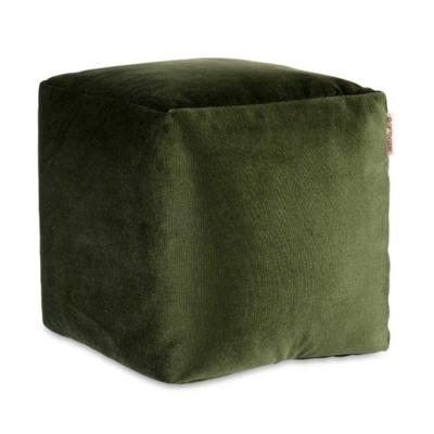 Arte Regal Poef - fluweel - donkergroen - 30 x 30 cm - vierkant - woondecoratie