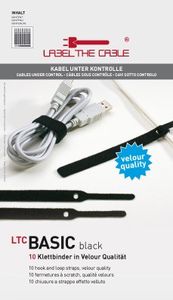 Label the Cable LTC 1110 19 inch Klittenband kabelbinder Zwart