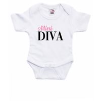 Mini Diva cadeau baby rompertje wit jongen/meisje