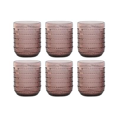 Glazenset Home ESPRIT Roze Kristal 240 ml (6 Stuks)