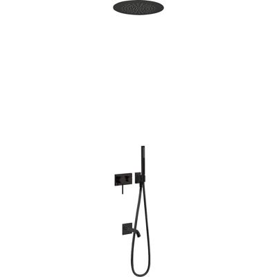 Regendouche set Tres 3V | Inbouw | Mengkraan | 3-weg | Rond | Zwart mat