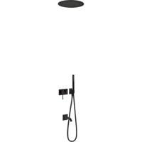 Regendouche set Tres 3V | Inbouw | Mengkraan | 3-weg | Rond | Zwart mat