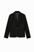 Slim fit jack met bloemen - BLACK - 44