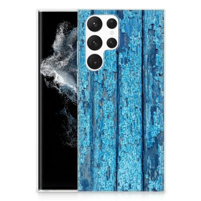 Samsung Galaxy S22 Ultra | Bumper Hoesje | Wood Blue