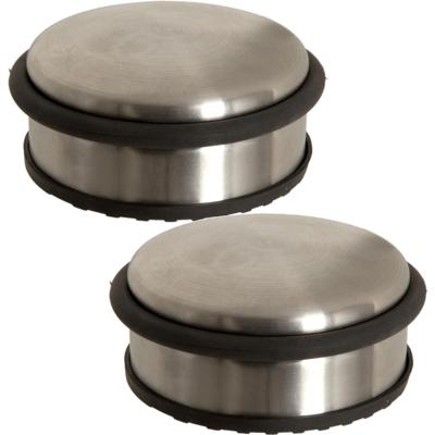 5Five Ronde deurstopper - 2x - 10 x 4,5 cm - van metaal - Deurstop gewicht - 930 gr