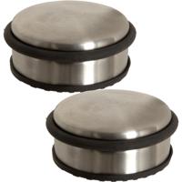 5Five Ronde deurstopper - 2x - 10 x 4,5 cm - van metaal - Deurstop gewicht - 930 gr