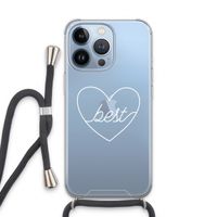 Best heart pastel: iPhone 13 Pro Transparant Hoesje met koord