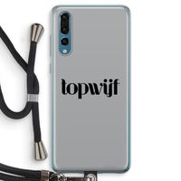 Topwijf Grijs Zwart: Huawei P20 Pro Transparant Hoesje met koord