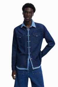 Patchwork denim overhemd - BLUE - L