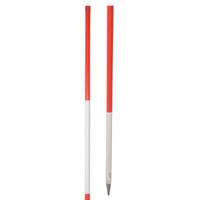 Jalonstok hout stalen punt 200cm boven rood