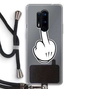 Middle finger black: OnePlus 8 Pro Transparant Hoesje met koord