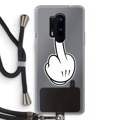 Middle finger black: OnePlus 8 Pro Transparant Hoesje met koord