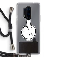 Middle finger black: OnePlus 8 Pro Transparant Hoesje met koord