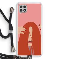 Woke up like this: Samsung Galaxy A22 4G Transparant Hoesje met koord