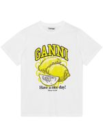 GANNI t-shirt en coton biologique à logo imprimé - Blanc