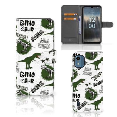 Telefoonhoesje | Met pasjeshouder | voor Nokia C12 Dinosaurus
