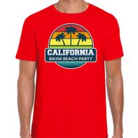 California zomer t-shirt / shirt California bikini beach party rood voor heren
