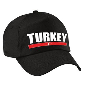 Turkey supporter pet / cap Turkije zwart kinderen