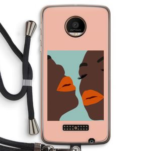 Orange lips: Motorola Moto Z Force Transparant Hoesje met koord