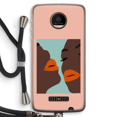 Orange lips: Motorola Moto Z Force Transparant Hoesje met koord