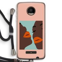 Orange lips: Motorola Moto Z Force Transparant Hoesje met koord