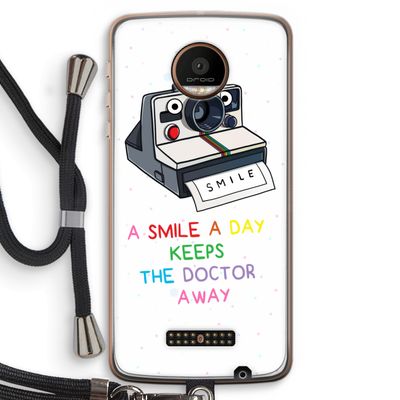 Smile: Motorola Moto Z Force Transparant Hoesje met koord
