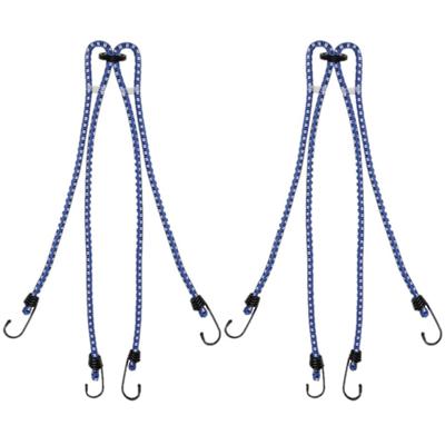 Proplus bagagespin - 2x - 4-armig - snelbinders met haken - 4 x 60 cm - elastisch - voor fiets/motor