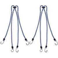 Proplus bagagespin - 2x - 4-armig - snelbinders met haken - 4 x 60 cm - elastisch - voor fiets/motor