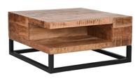 LABEL51 Vierkante Salontafel 'Cube' Rough Mangohout, 80 x 80cm