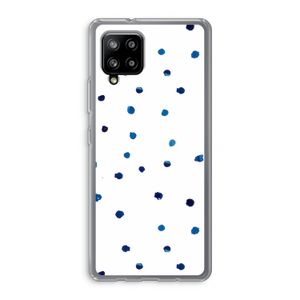 Blauwe stippen: Samsung Galaxy A42 5G Transparant Hoesje
