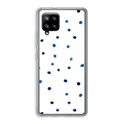 Blauwe stippen: Samsung Galaxy A42 5G Transparant Hoesje