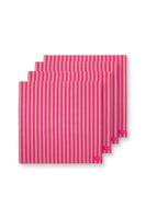 Pip Studio Stripes Set/4 Servetten Roze