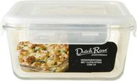 Dutch Rose vershoudschaal glas vierkant 1200ml wit Dutch Rose vershoudschaal glas vierkant 1200ml wit