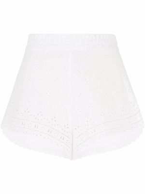 Dolce & Gabbana short en lin à broderies - Blanc