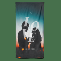 Valentijn handdoek Love met datum - Pillow Buddies