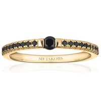Sif Jakobs SJ-R22117-BK-SG Ring Ellera Uno zilver-zirconia goudkleurig-zwart Maat 54