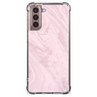 Samsung Galaxy S21 Plus Anti-Shock Hoesje Marble Pink - Origineel Cadeau Vriendin Samsung Galaxy S21 Plus Anti-Shock Hoesje Marble Pink - Origineel Cadeau Vriendin