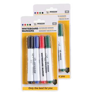 Whiteboard stiften - 2x - 4 pack - rood/blauw/groen/zwart - markers