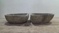 Wastafels riviersteen set RM250311AB, 41x35x15 cm