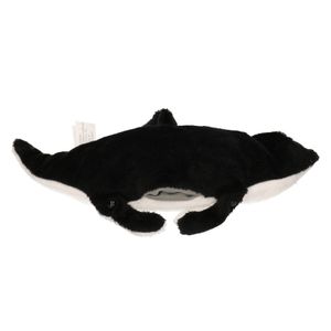 Mantaroggen speelgoed artikelen mantarog knuffelbeest zwart/wit 26 cm