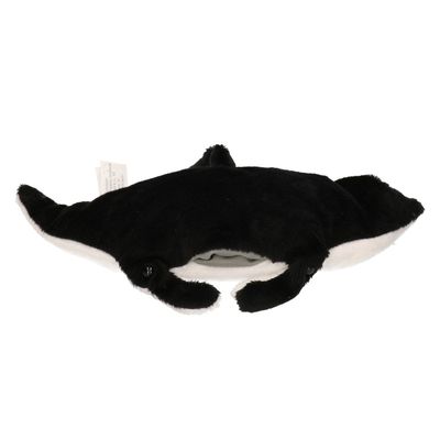 Mantaroggen speelgoed artikelen mantarog knuffelbeest zwart/wit 26 cm