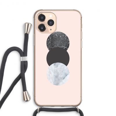 Marmeren cirkels: iPhone 11 Pro Max Transparant Hoesje met koord
