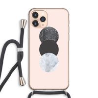 Marmeren cirkels: iPhone 11 Pro Max Transparant Hoesje met koord