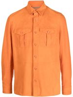 Ralph Lauren Purple Label surchemise en daim - Orange